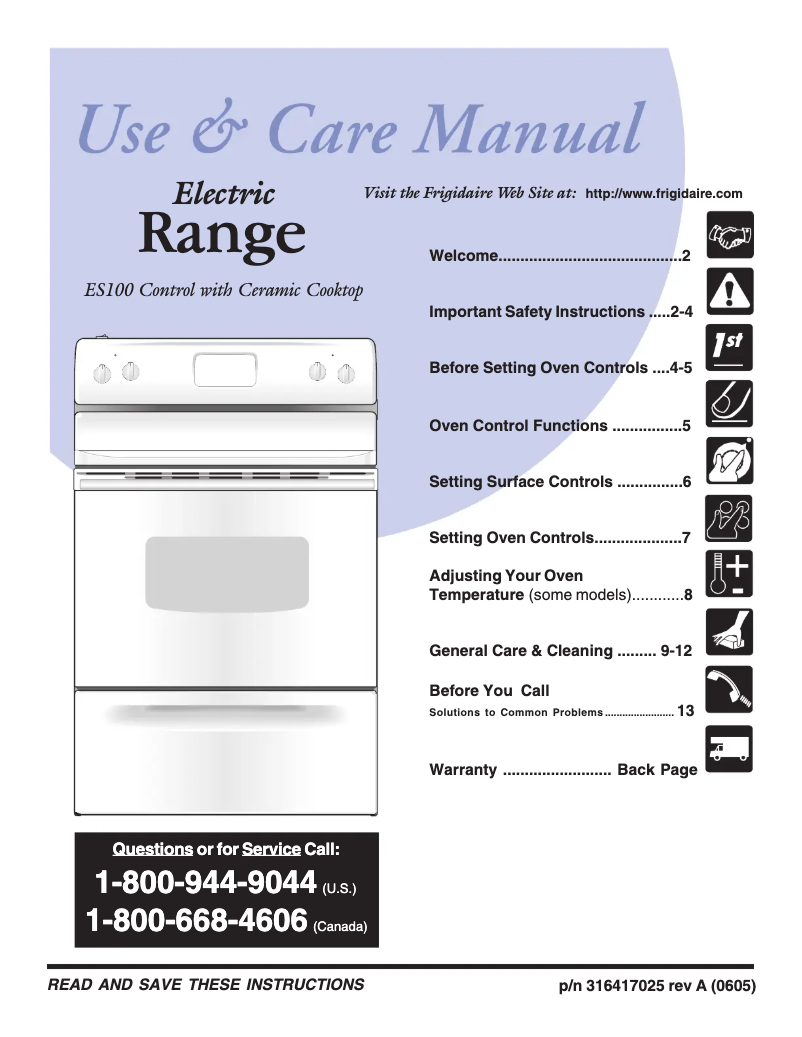 Page n°1 - Manuel utilisateur Frigidaire FEF336FM