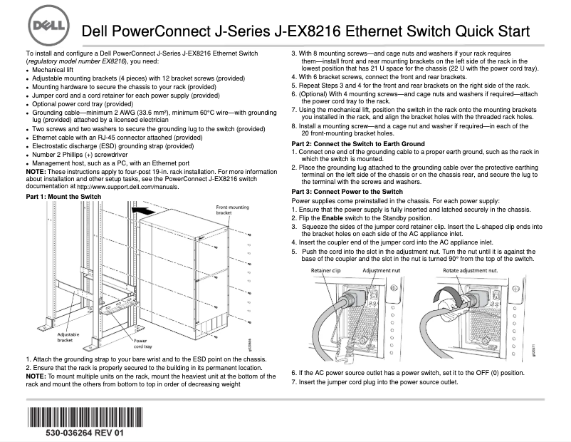 Image de la première page du manuel de l'appareil PowerConnect J-EX8216