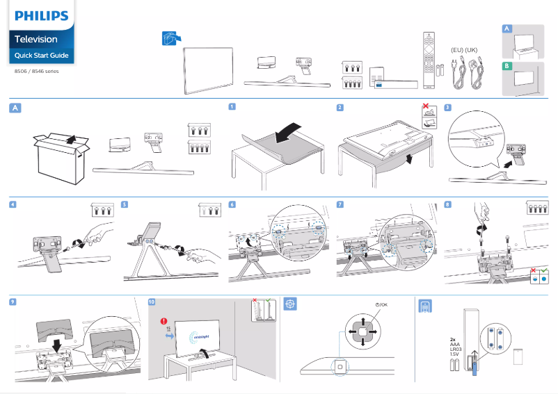 Page 1 de la notice Guide de démarrage rapide Philips 50PUS8546