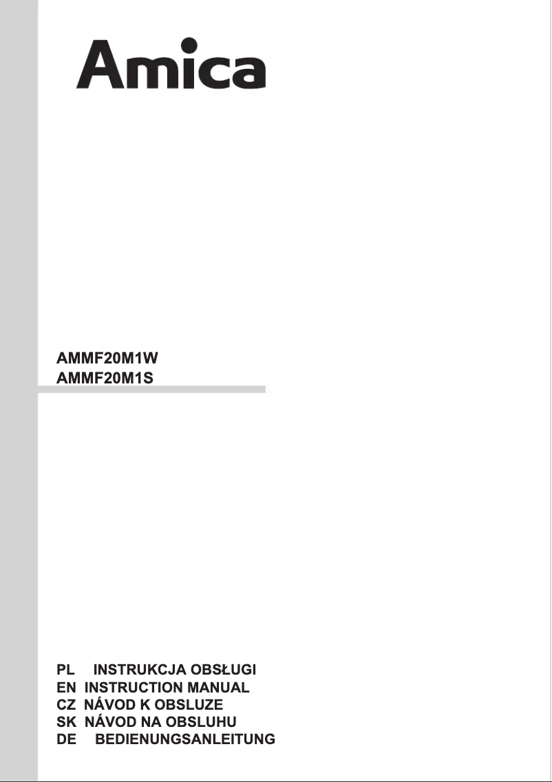 Page n°1 - Manuel utilisateur Amica AMMF20M1W