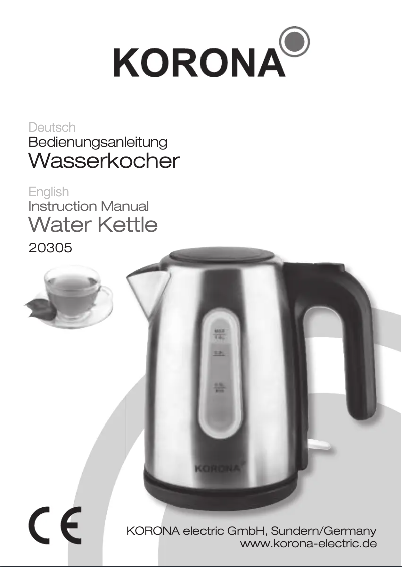 Page 1 de la notice Manuel utilisateur Korona 20305