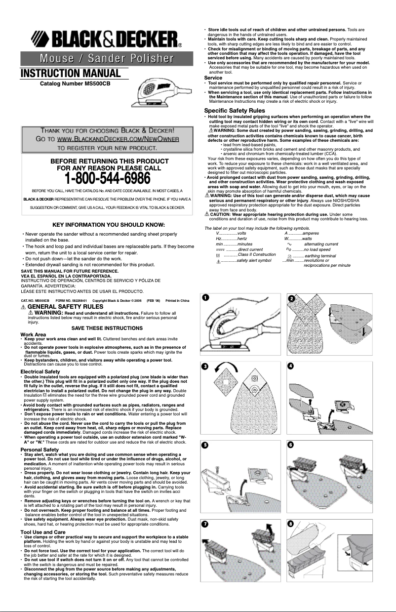 Page n°1 - Manuel utilisateur Black & Decker MS500CB