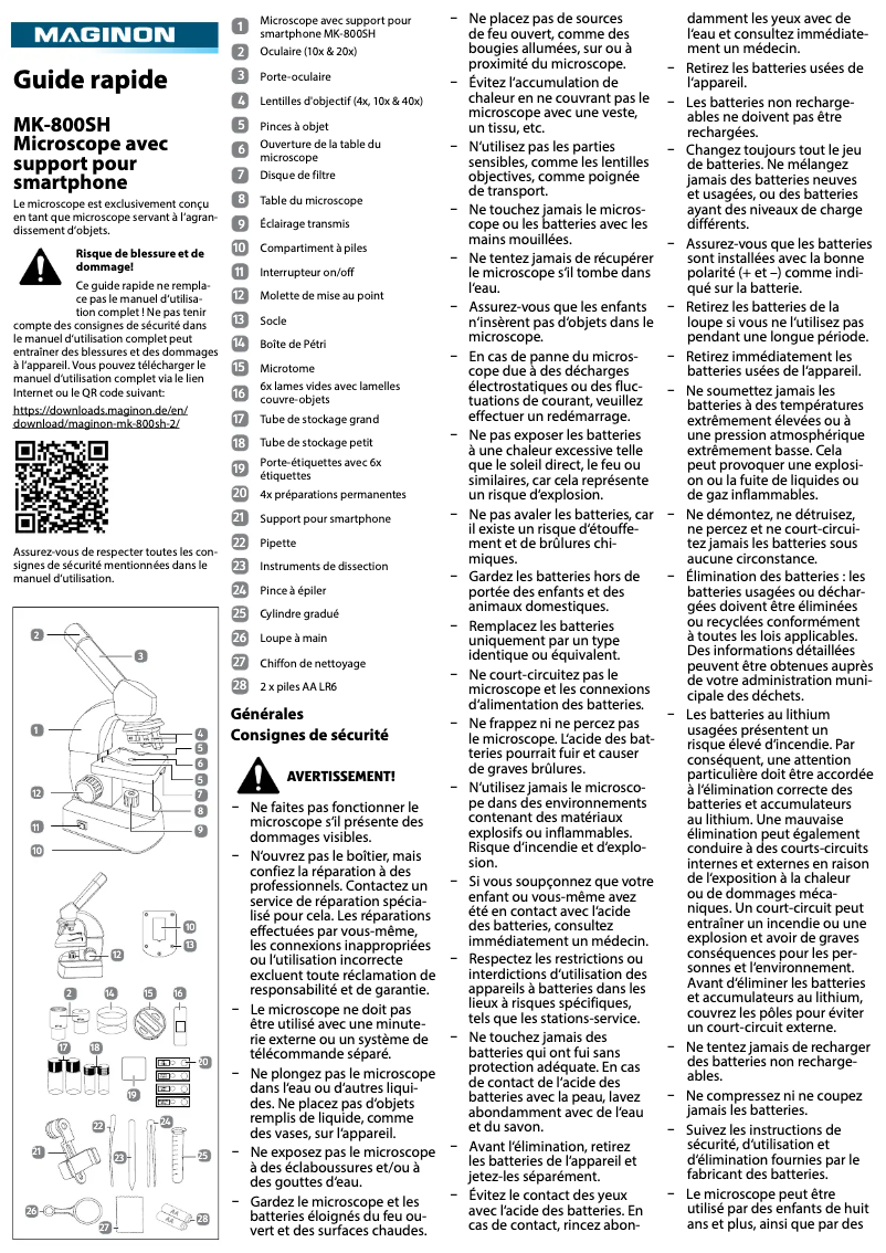 Image de la première page du manuel de l'appareil MK-800SH