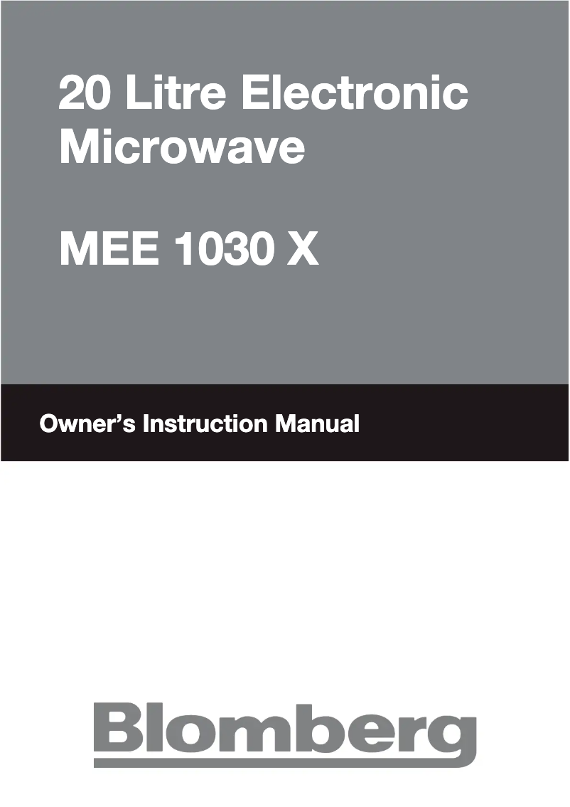 Página 1 del manual Manual de usuario Blomberg MEE 1030 X