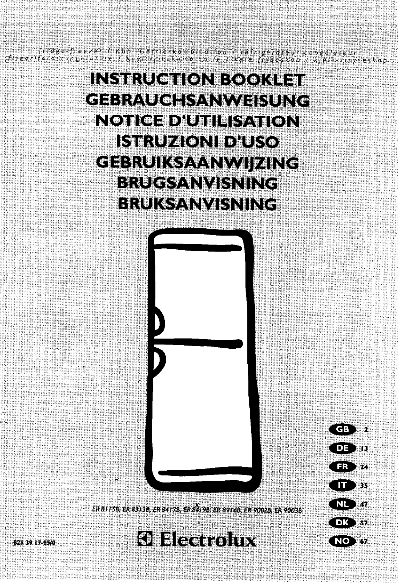 Page 1 de la notice Manuel utilisateur Electrolux ER 8419 B