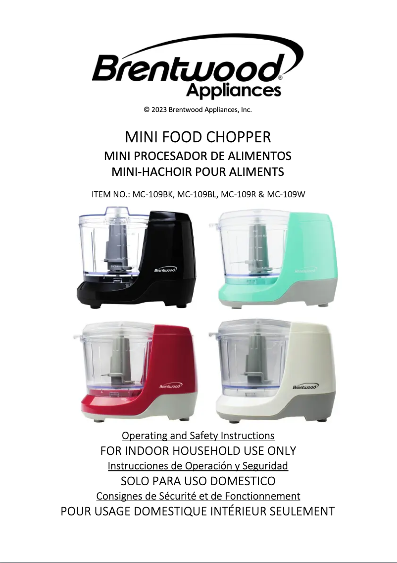 Página 1 del manual Manual de usuario Brentwood MC-109BL