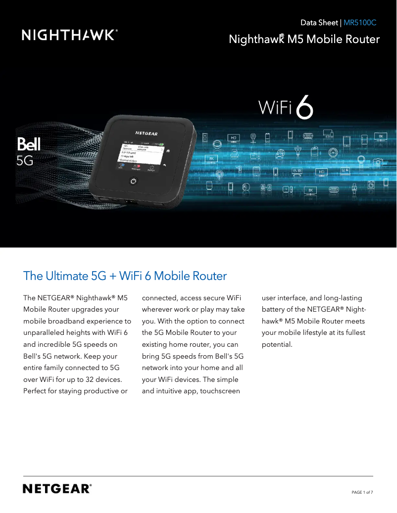 Page n°1 - Fiche technique Netgear Nighthawk MR5100C