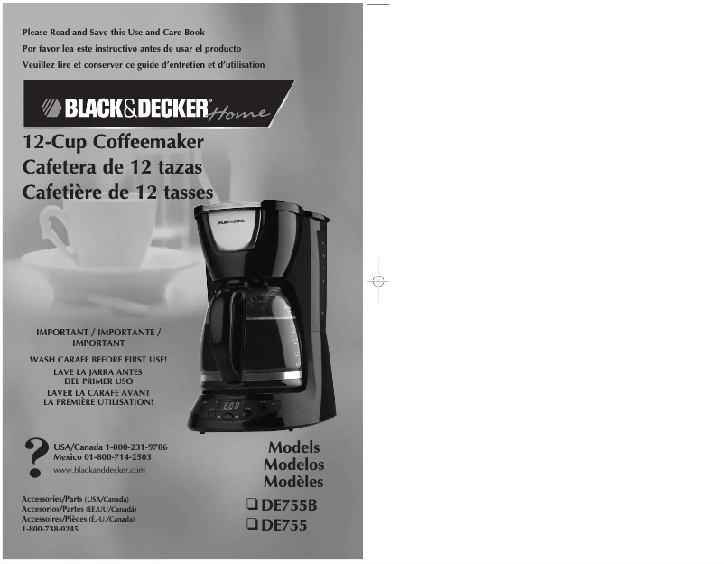 Page 1 de la notice Manuel utilisateur Black & Decker DE755
