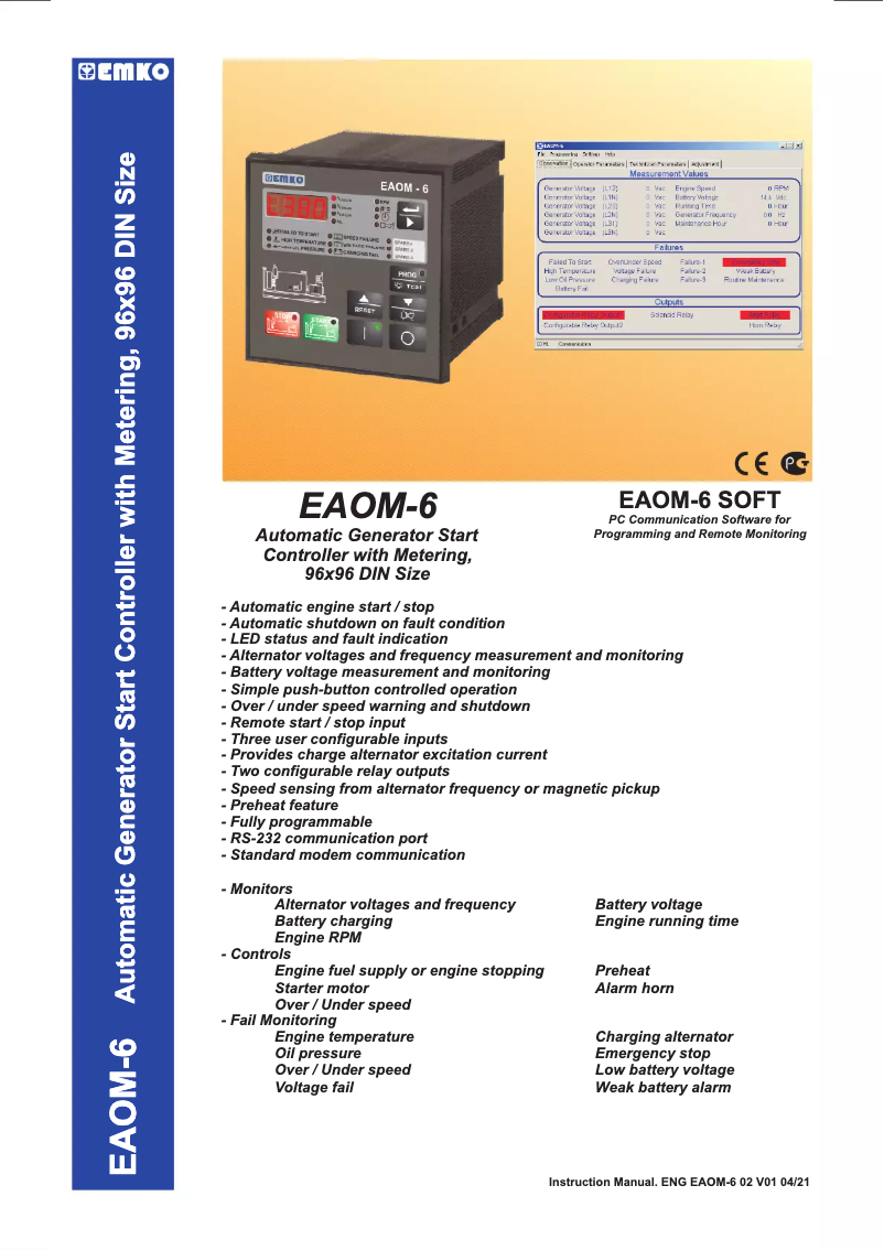 Page n°1 - Manuel utilisateur Emko EAOM-6