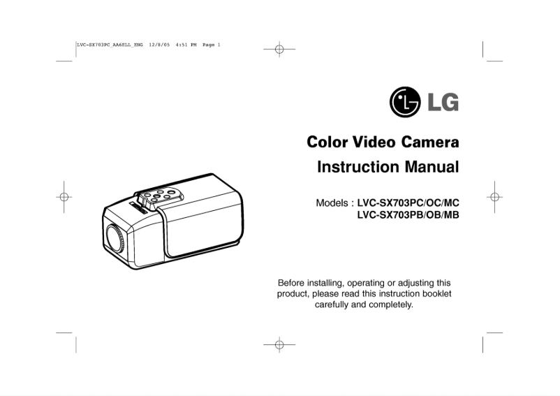 Page 1 de la notice Manuel utilisateur LG LVC-SX703PC