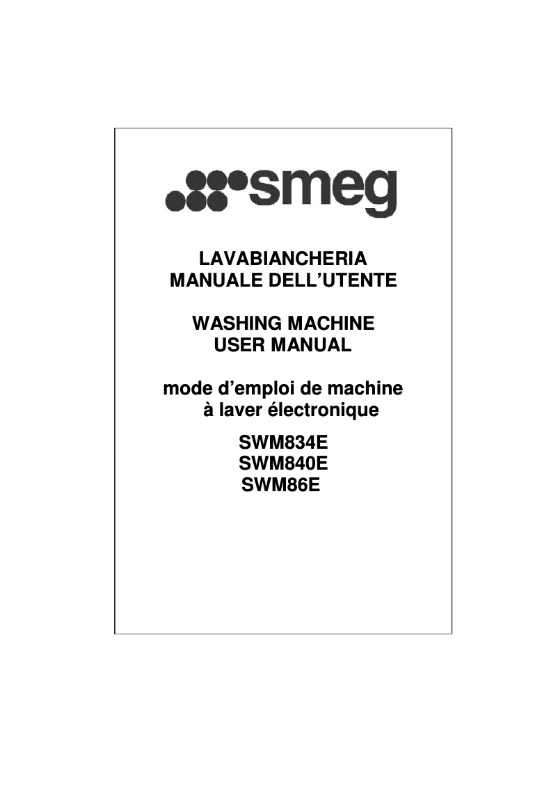 Page 1 de la notice Manuel utilisateur Smeg SWM840E
