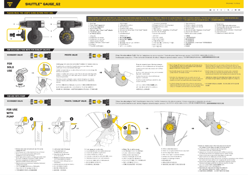 Page 1 de la notice Manuel utilisateur Topeak Shuttle Gauge G2