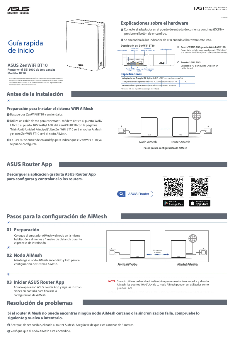 Page n°1 - Guide de démarrage rapide Asus ZenWiFi BT10