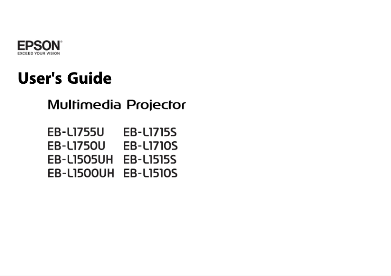 Page 1 de la notice Manuel utilisateur Epson EB-L171S