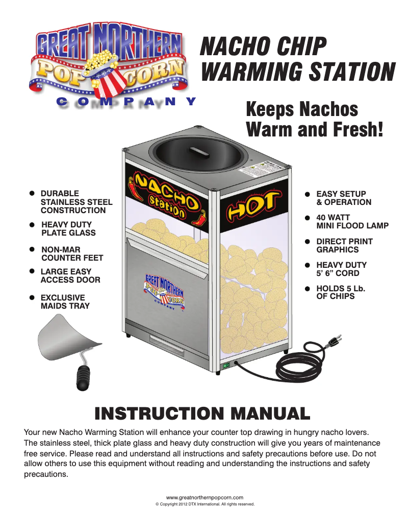 Page 1 de la notice Manuel utilisateur Great Northern Popcorn Nacho Chip