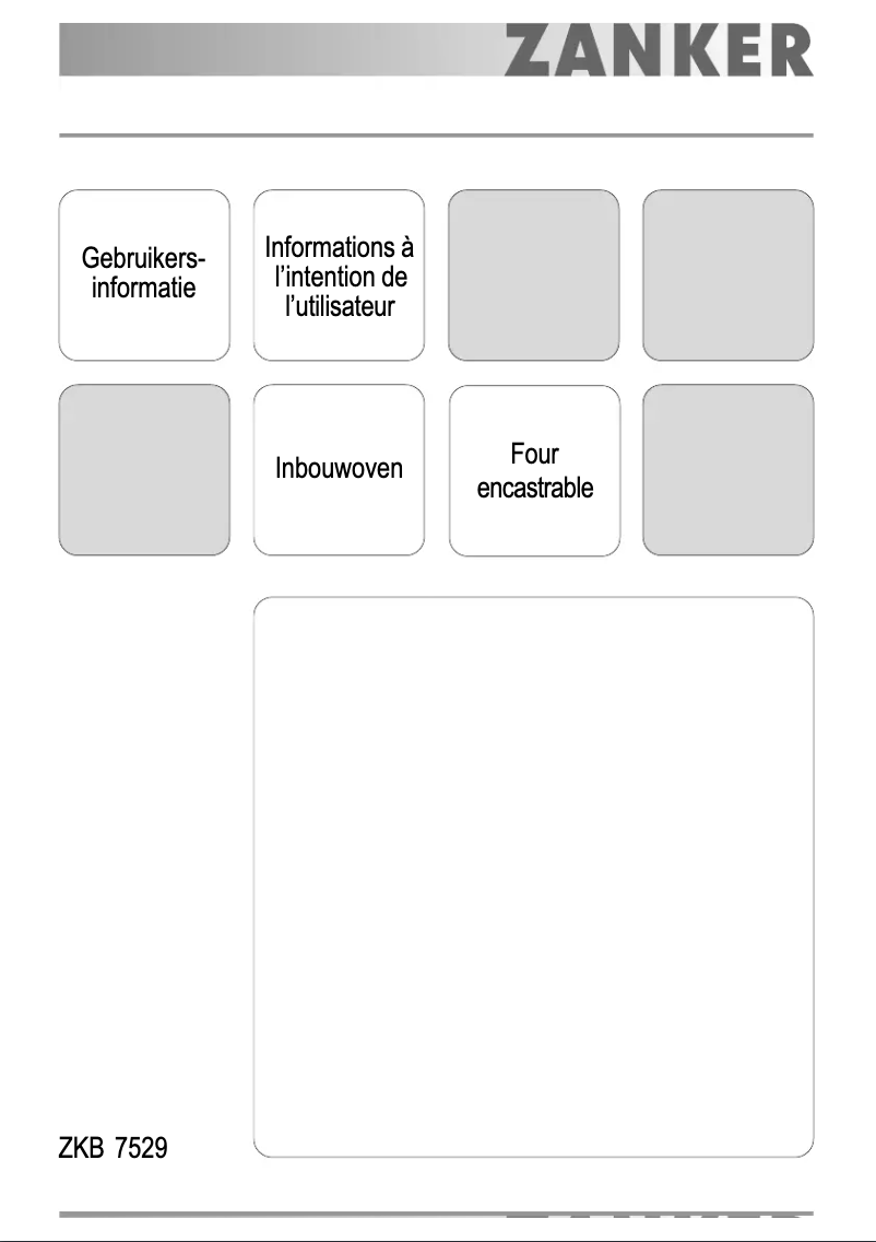 Page n°1 - Manuel utilisateur Zanker ZKB7529