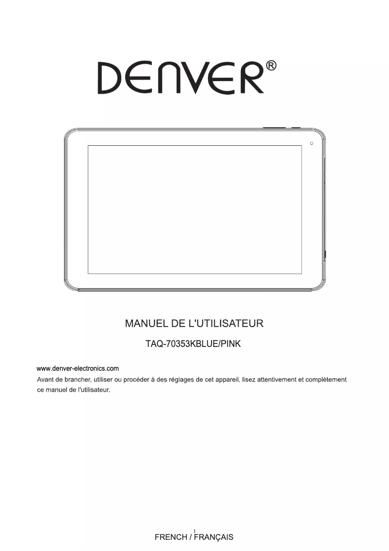 Page n°1 - Manuel utilisateur Denver TAQ-70353