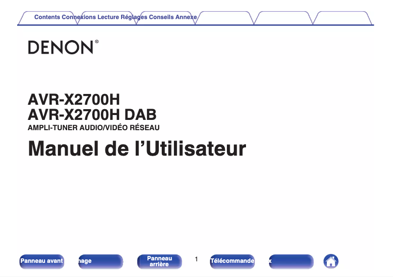 Image de la première page du manuel de l'appareil AVR-X2700H