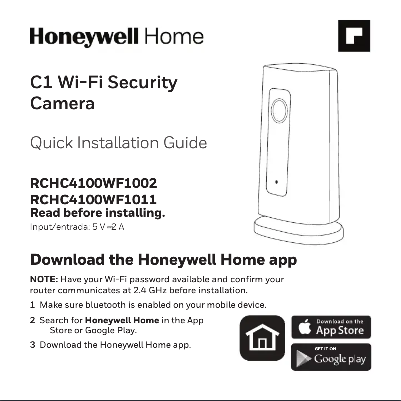 Page 1 de la notice Manuel utilisateur Honeywell HSHSSTARTERC1