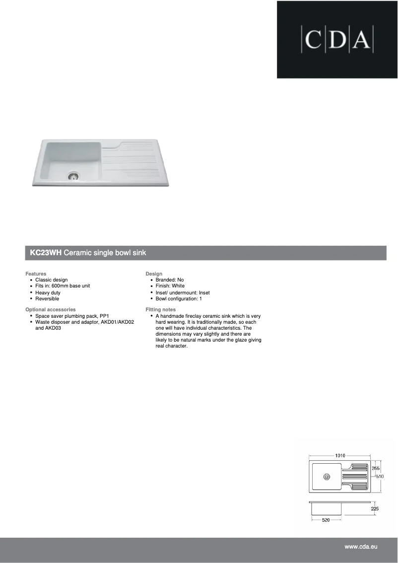 First page image of the manual for KC23WH