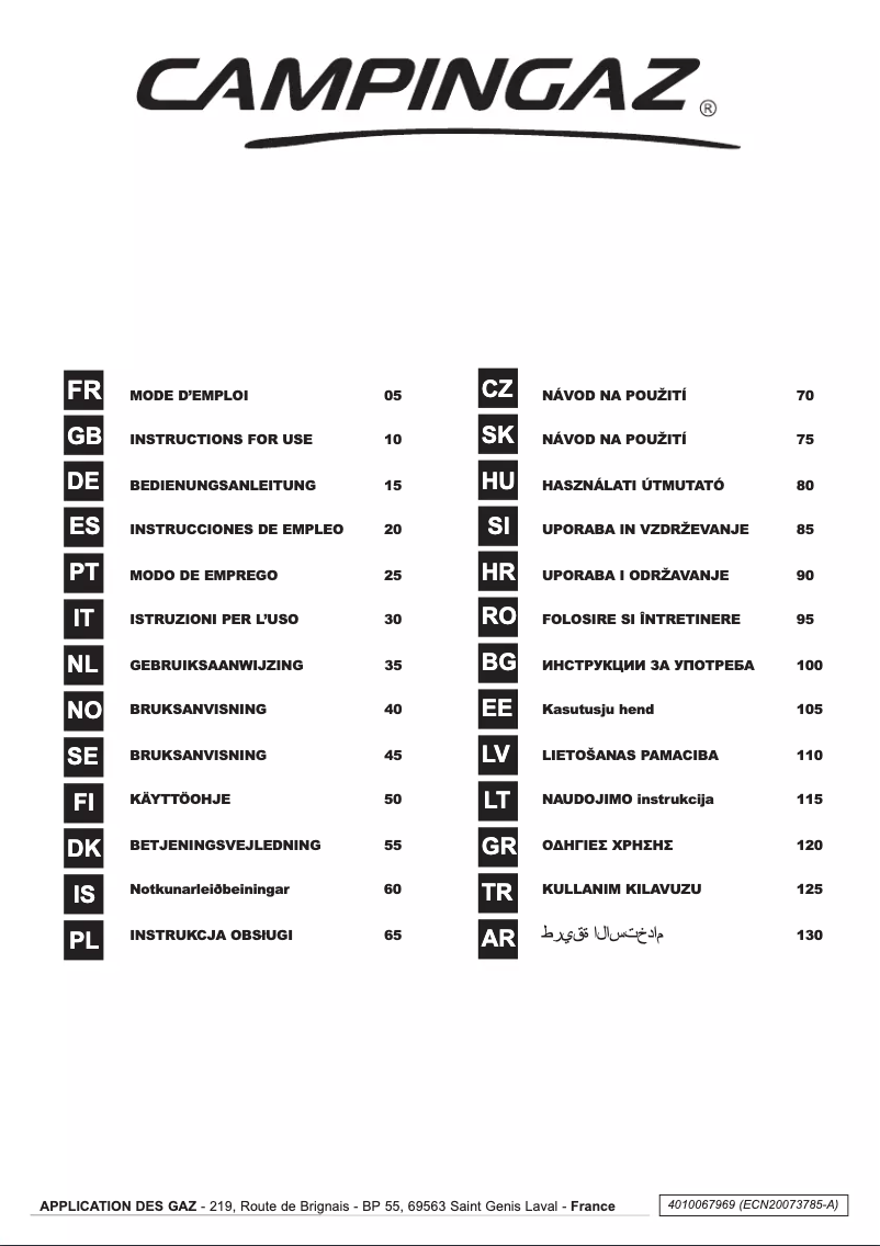 Page 1 de la notice Manuel utilisateur Campingaz 4 Series Select S