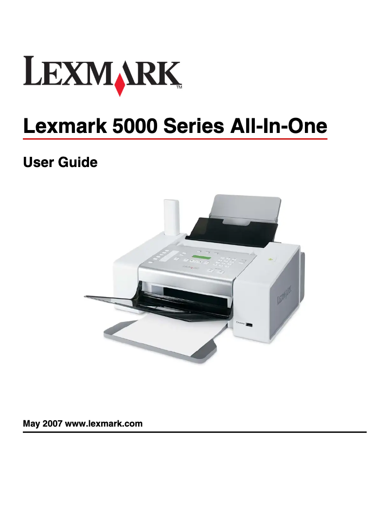Page 1 de la notice Manuel utilisateur Lexmark X5075