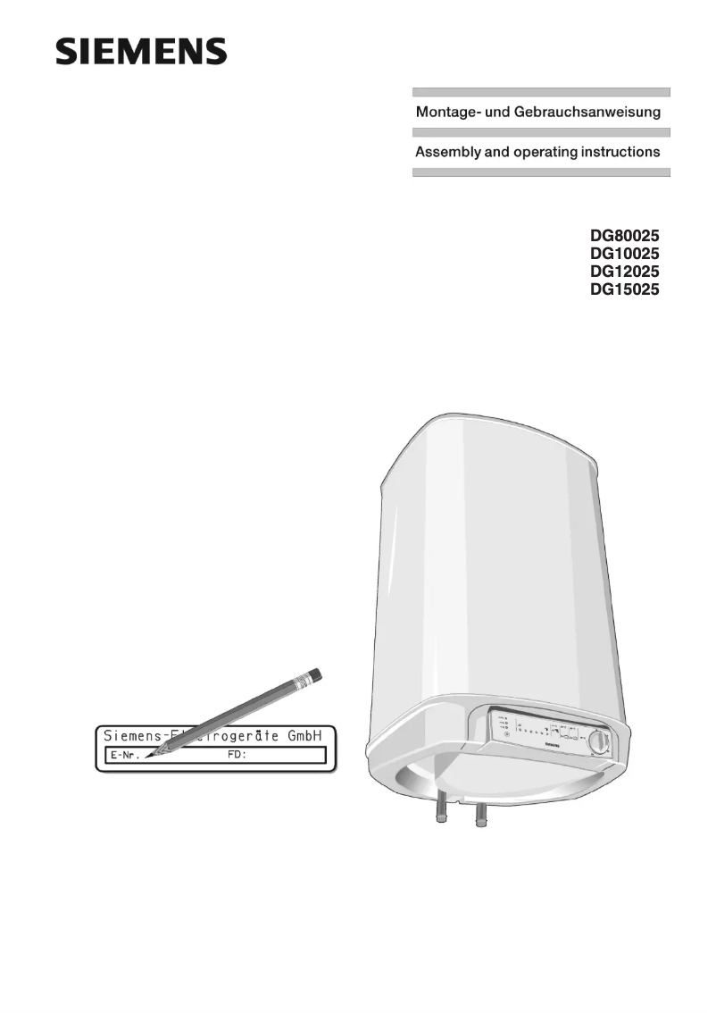Page 1 de la notice Mode d'emploi Siemens DG80025
