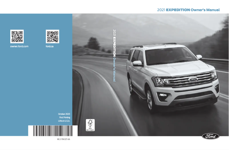 Page 1 de la notice Manuel utilisateur Ford Expedition (2021)