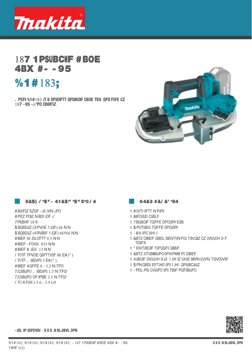 Page 1 de la notice Fiche technique Makita DPB183Z