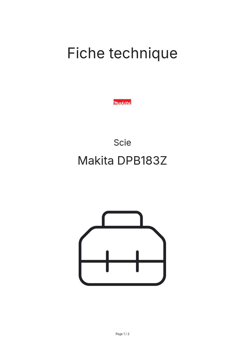 Page n°1 - Fiche technique Makita DPB183Z