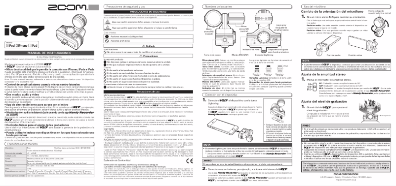 Page n°1 - Manuel utilisateur Zoom IQ7