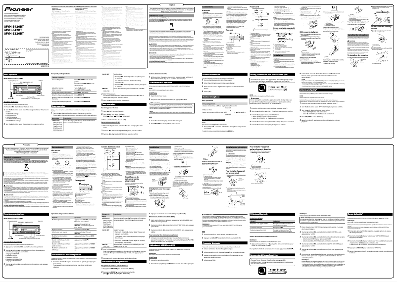 Imagen de la primera página del manual del dispositivo MVH-S42BT