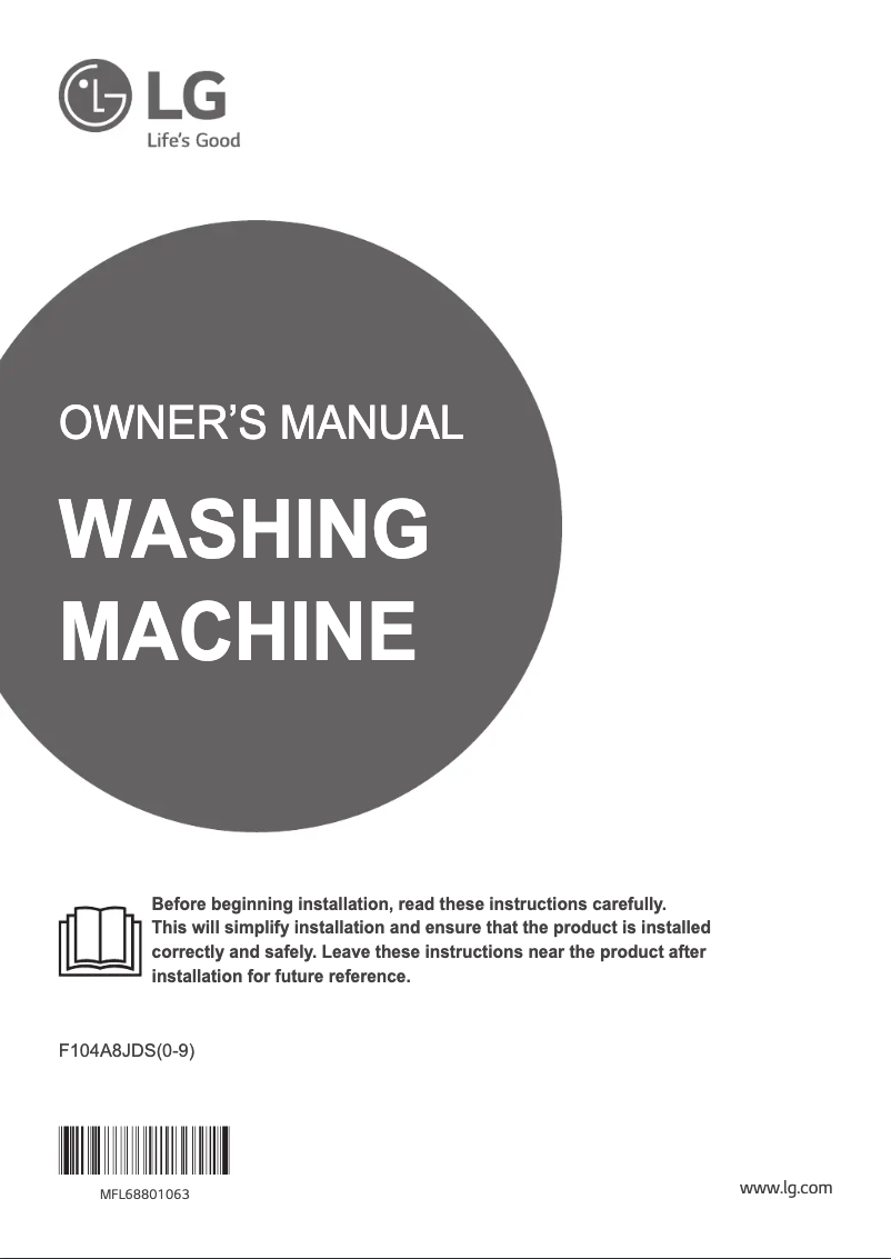 Page 1 of the manual User Manual LG F104A8JDS2