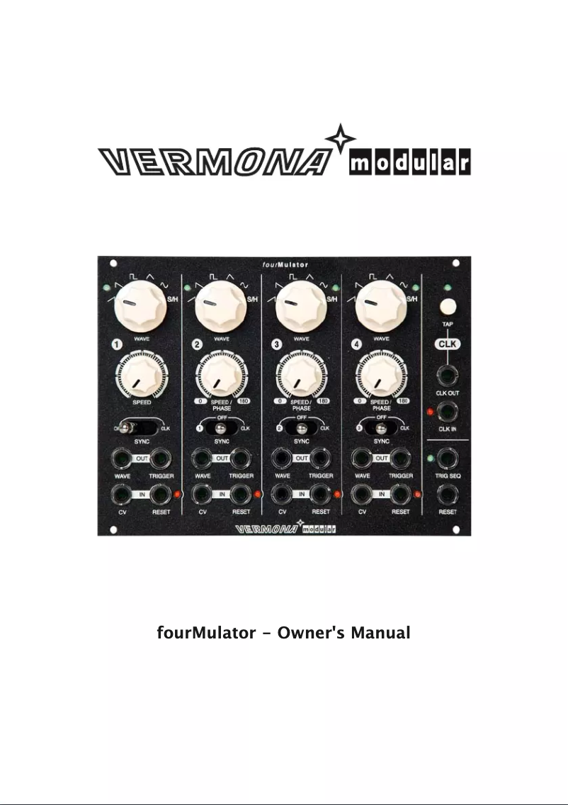 Page n°1 - Manuel utilisateur Vermona FourMulator