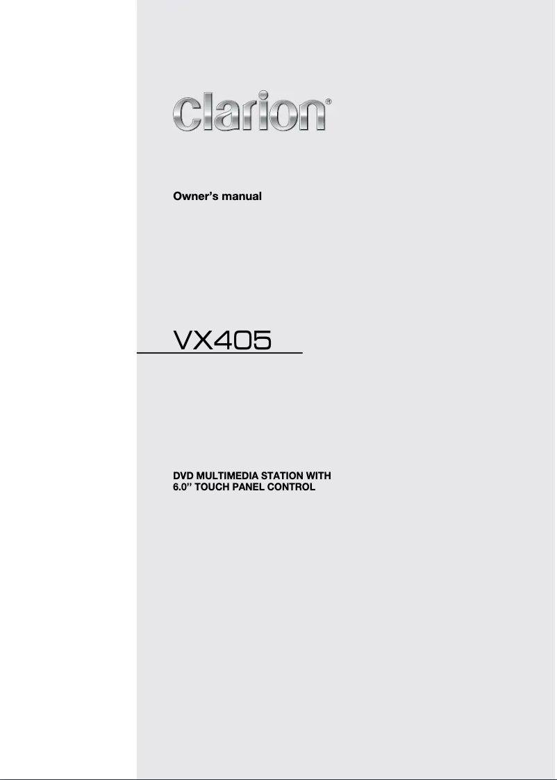 Image de la première page du manuel de l'appareil VX405