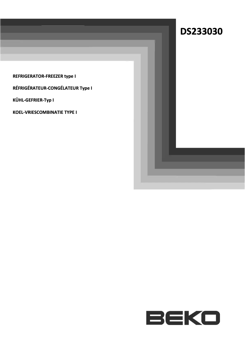 Page 1 de la notice Manuel utilisateur Beko DS233030