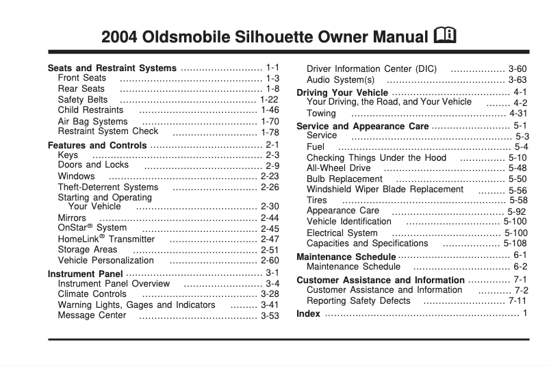 Image de la première page du manuel de l'appareil Silhouette (1996)