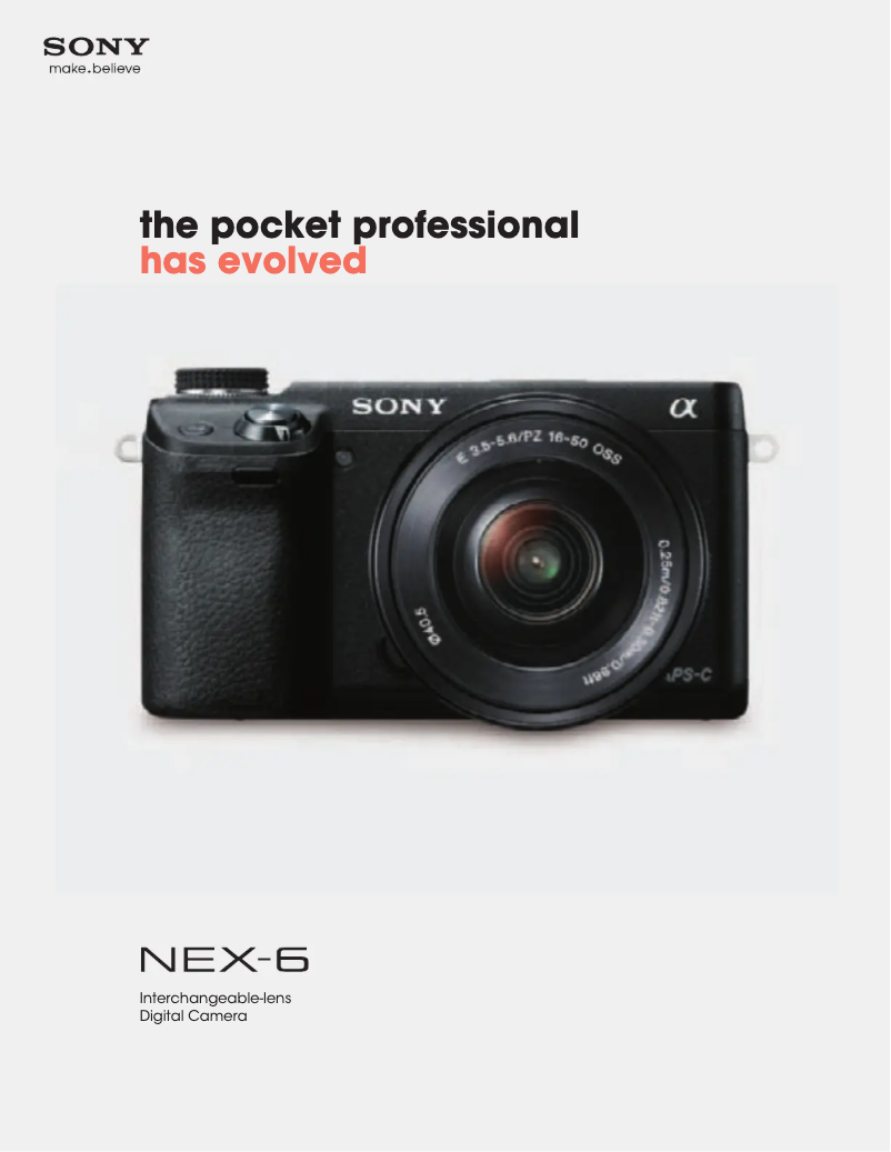 Page 1 de la notice Fiche technique Sony Alpha NEX-6