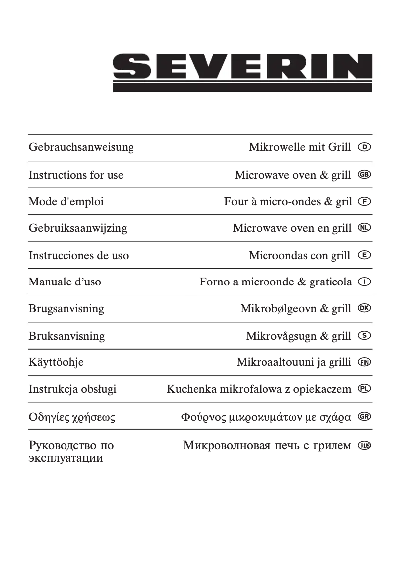Page n°1 - Manuel utilisateur Severin MW 7810