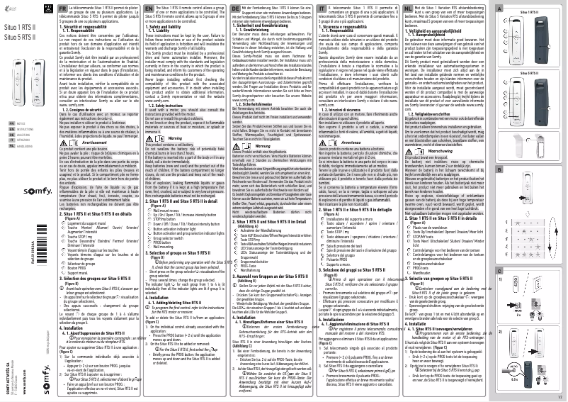 Page n°1 - Manuel utilisateur Somfy Situo 1 io