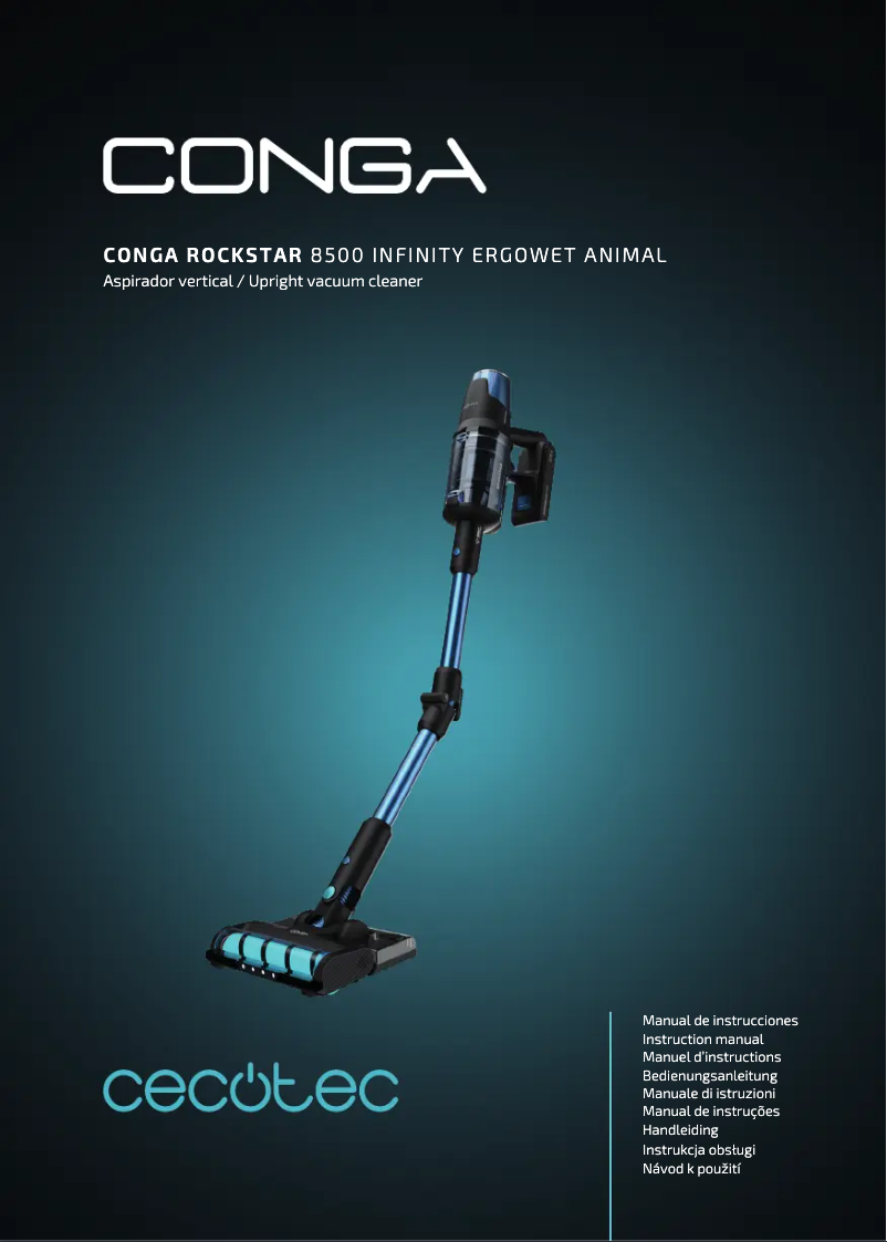 Page 1 de la notice Manuel utilisateur Cecotec Conga Rockstar 8500 Infinity ErgoWet Animal