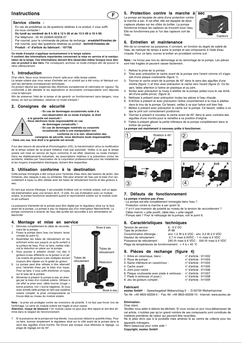 Página 1 del manual Manual de usuario Esotec Palermo