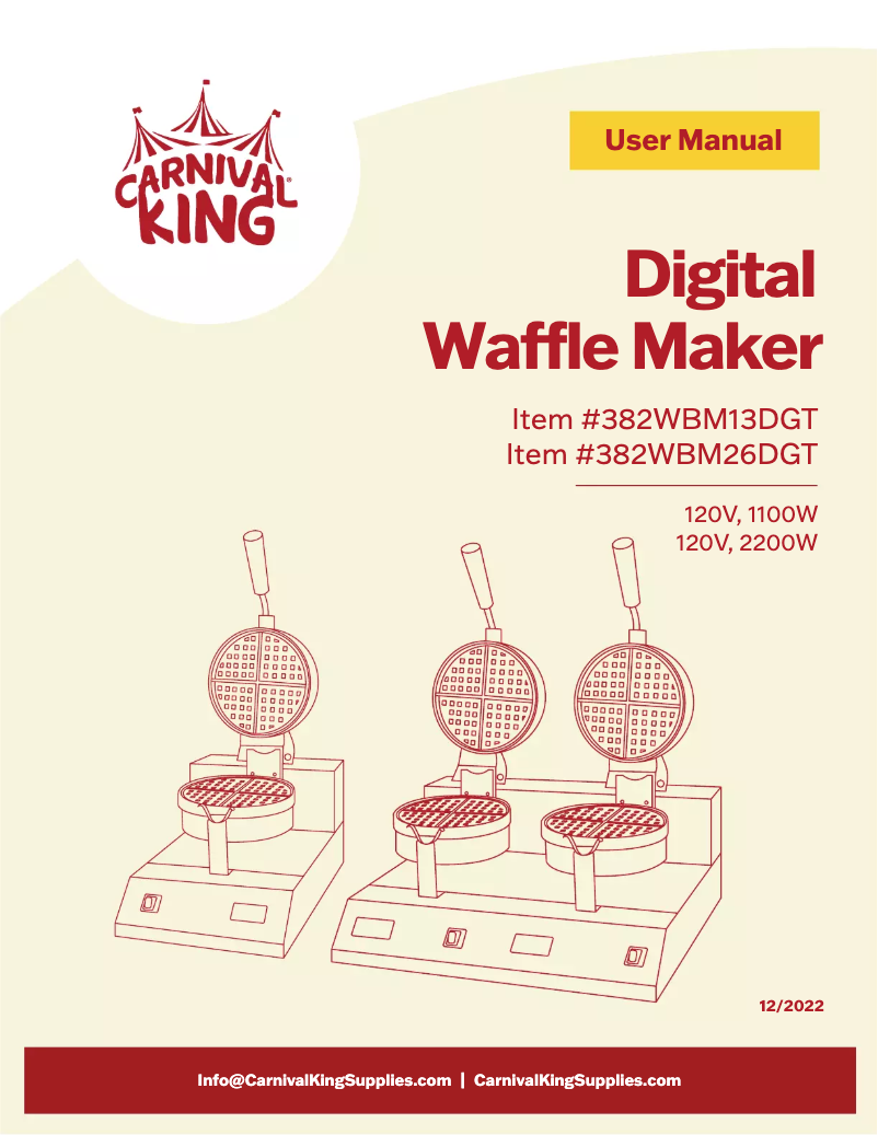 Page n°1 - Manuel utilisateur Carnival King WBM13DGT