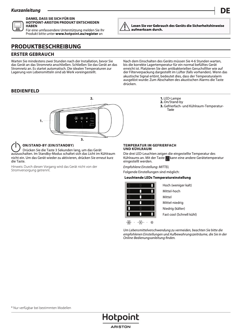Page n°1 - Mode d'emploi Hotpoint SZ 12 A2 D/HA