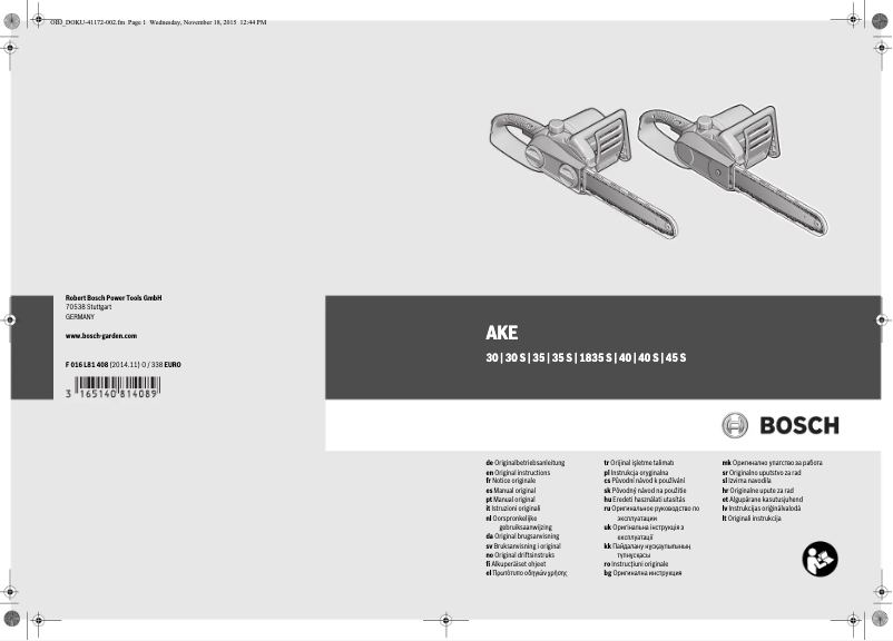 Page 1 de la notice Manuel utilisateur Bosch AKE 40 S