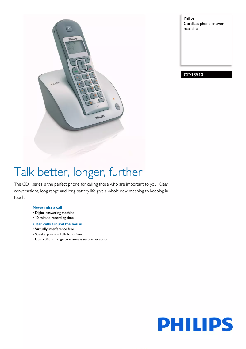 Página 1 del manual Folleto Philips CD1351S