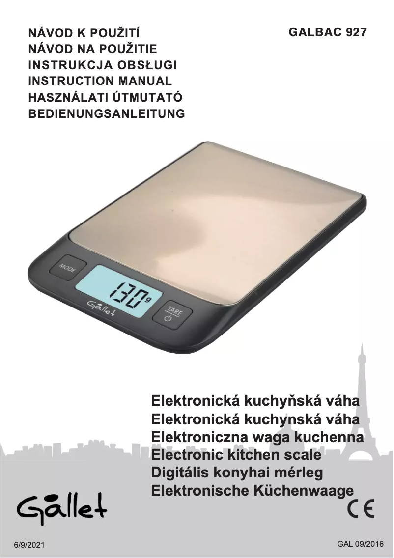 Page 1 de la notice Manuel utilisateur Gallet BAC 927