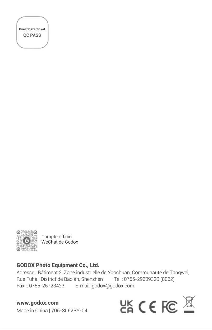 Page 1 de la notice Manuel utilisateur Godox SL60IIBi