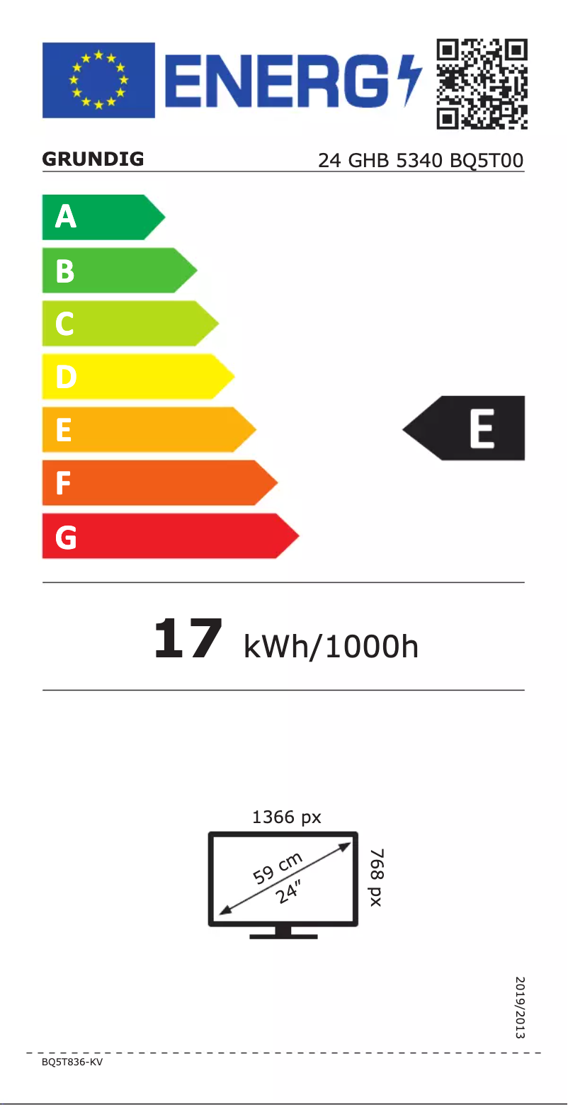 Page 1 de la notice Label énergétique Grundig 24 GHB 5340
