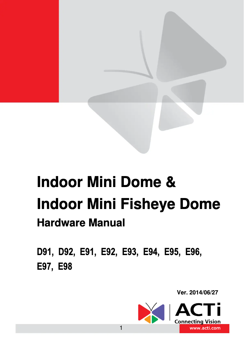 Page 1 de la notice Mode d'emploi ACTi E95